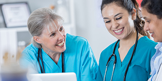female healthcare professionals talking
